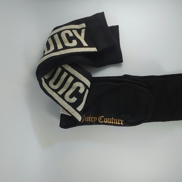 Juicy Couture Knee High Socks Black and Bling - Picture 3 of 5
